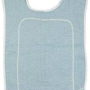 Beck's Classic Adult Bib with Barrier, White and Blue Terry, 18 x 36 Inch