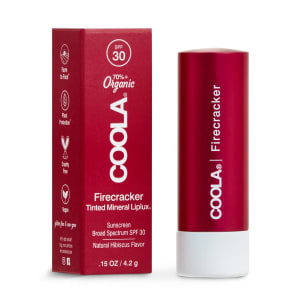 COOLA LLC CoolaÂ® Firecracker Tinted LipluxÂ® Sunscreen SPF 30, Natural Hibiscus Flavor