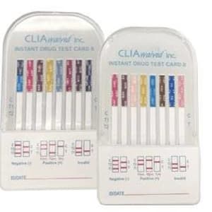 CLIAWAIVED INC Drugs of Abuse Test Kit CLIAwaivedâ„¢ AMP, BAR, BUP, BZO, COC, mAMP/MET, MDMA, MTD, OPI300, OXY, PCP, THC 25 Tests CLIA Waived