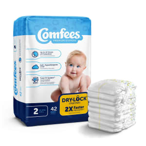 Attends Healthcare Products Comfees Premium Diapers, Unisex, Baby, Tab Closure, Size 2