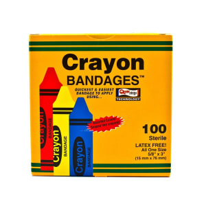 ASO LLC ASO Kid Design (Assorted Crayon) Adhesive Strip, 3/4 x 3 Inch