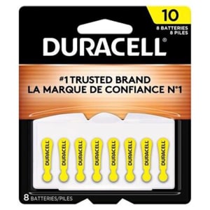 DuracellÂ® Zinc Air Battery for Hearing Aids, 1.4 volt, Yellow Size, Eight Pack