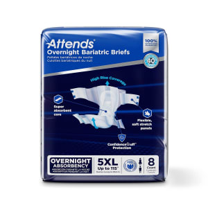 Attends Healthcare Products AttendsÂ® Overnight Bariatric Briefs, 5X-Large