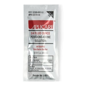 Medline Skin Prep Solution AplicareÂ® 3/4 oz. Individual Packet 10% Strength Povidone-Iodine NonSterile
