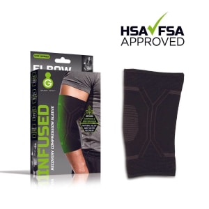 Green Drop Compression LLC Green Dropâ„¢ Infused Compression Sleeve Elbow Support, Large/Extra Large