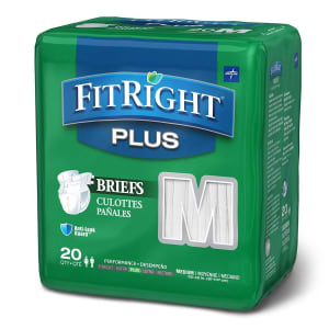 Medline FitRightâ„¢ Plus Anti-Leak Guard Briefs, Medium