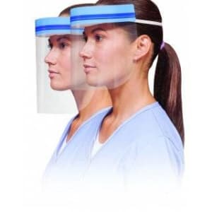 SPS Medical Supply Wraparound Face Shield CrosstexÂ® One Size Fits Most Full Length Anti-fog Disposable NonSterile