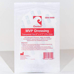 Gentell MVP Transparent Dressing, 4" x 4.75"