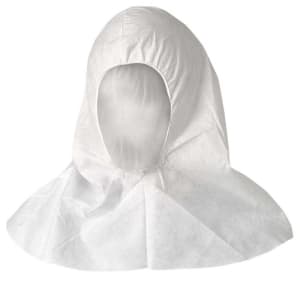 Dupont Specialty Products USA LLC Cleanroom Hood DuPontâ„¢ TyvekÂ® IsoCleanÂ® One Size Fits Most White Elastic / Tie Closure