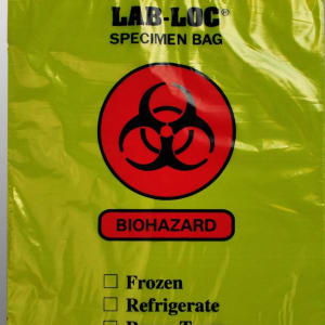 Elkay Plastics Lab-LocÂ® Specimen Transport Bag, Zip Closure, Yellow Tinted, 12 x 15 Inch