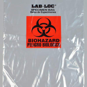 Elkay Plastics Lab-LocÂ® Specimen Transport Bag with Document Pouch, Zip Closure, 14 x 20 Inch
