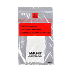 Elkay Plastics Lab-LocÂ® Specimen Transport Bag, Document Pouch, Absorbent Pad, Zip Close, 6 x 9