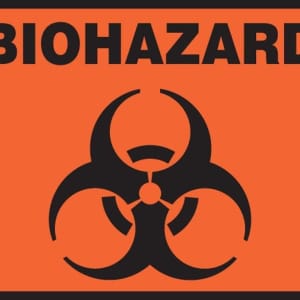 Accuform Signs Biohazard Pre-Printed Label, 5 x 3-1/2 Inch