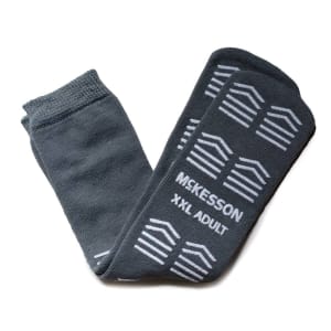 ASP Global LLC (National Brand) Risk Management Slipper Socks Unisex Adult 2X-Large Double Tread Single Patient Use Dark Green