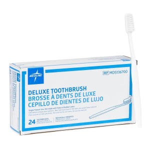 Medline Toothbrush Medline White Adult Soft