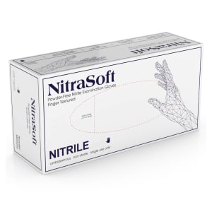 Medgluv Inc Exam Glove NitraSoft 250 X-Large 240 per Box NonSterile Nitrile Standard Cuff Length Textured Fingertips Cobalt Blue Chemo Tested / Fentanyl Tested