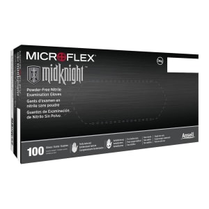 Microflex Medical MicroflexÂ® Midknightâ„¢ Nitrile Exam Glove, Small, Black
