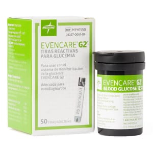 Medline Blood Glucose Test Strips EvenCareÂ® G2Â® 50 Strips per Pack For EvenCareÂ® G2Â® Blood Glucose Monitoring System