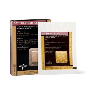 Medline Foam Dressing OptifoamÂ® Gentle 3 X 3 Inch With Border Waterproof Backing Silicone Border Square Sterile