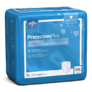 Medline Absorbent Underwear FitRightÂ® Super Pull On with Tear Away Seams Adult 2X-Large Unisex Disposable Heavy Absorbency