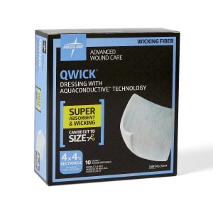 Medline Super Absorbent Dressing Qwickâ„¢ 4 X 4-1/2 Inch Square