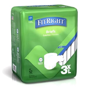 Medline Incontinence Brief FitRightÂ® Bariatric Adult 3X-Large Unisex Disposable Heavy Absorbency