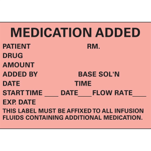 PDC Healthcare Timemed Medication Added Pre-Printed Label, 2.5 x 1.75 Inch