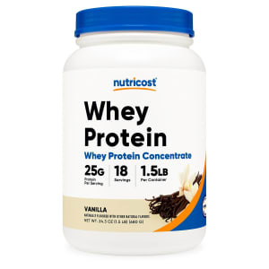Nutricost Oral Supplement Nutricost Whey Protein Concentrate Vanilla Flavor Powder 1-1/2 lbs. Canister