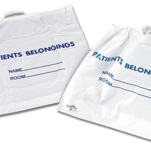 Medline Patient Belongings Bag Medline 18 X 20 Inch Plastic Snap Closure White