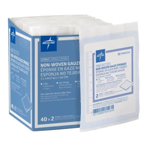 Medline Nonwoven Sponge Avant GauzeÂ® 3 X 3 Inch 4-Ply Sterile 2 per Pack
