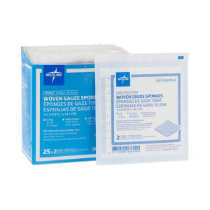 Medline Sterile USP Type VII Gauze Sponge, 4 x 4 Inch, 12-Ply