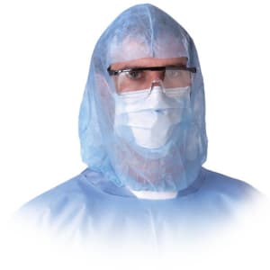 Medline Head / Beard Cover One Size Fits Most Blue Elastic Closure
