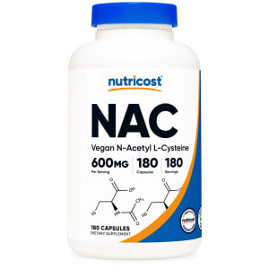 Nutricost Dietary Supplement nutricostÂ® Acetyl L-Cysteine NAC 600 mg Strength Capsule 180 Per Bottle