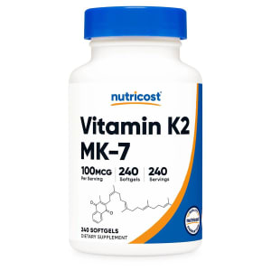 Nutricost Dietary Supplement nutricostÂ® Vitamin K2 MK-7 100 mcg Strength Softgel 240 Per Bottle