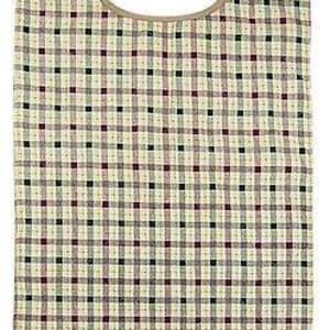 Beck's Classic Quilted Adult Bib, Autumn Beige Plaid, 18 x 34 Inch
