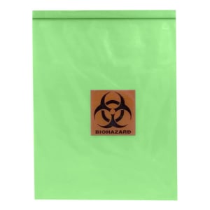 ASP Global LLC Specimen Transport Bag, Zip Closure, Green Tinted, 12 x 15 Inch