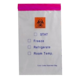 ASP Global LLC Color Coded Specimen Transport Bag with Document Pouch, Zip Closure, 6 x 9 Inch