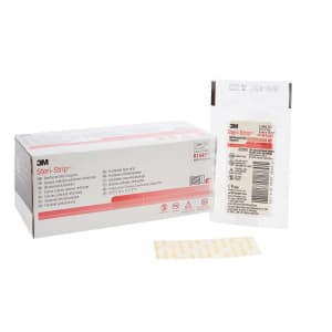 Solventum Corporation 3M Steri-Strip Skin Closure Strips, 1/4 inch x 3 Inch, Reinforced Strip, White