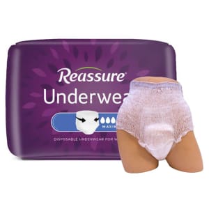 Attends Healthcare Products Absorbent Underwear ReassureÂ® Maximum Pull On with Tear Away Seams Adult 2X-Large Female Disposable Heavy Absorbency