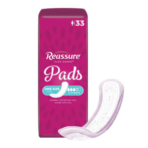 Attends Healthcare Products Incontinence Liner ReassureÂ® Flex-Shape Padâ„¢ Ultimate Heavy Absorbency Polymer Core One Size Fits Most