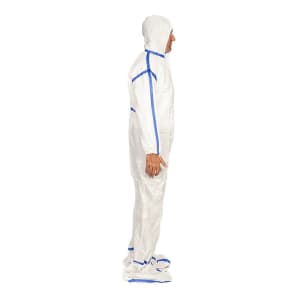 Ansell Cleanroom Coverall with Hood BioClean-Dâ„¢ Medium White Disposable Sterile