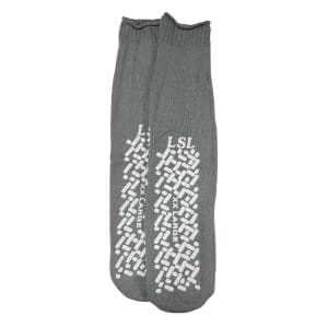 LSL Industries Slipper Socks Unisex Adult 2X-Large Single Tread Single Patient Use Gray