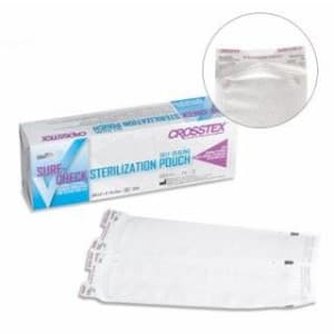 SPS Medical Supply Sterilization Pouch Sure-CheckÂ® Ethylene Oxide (EO) Gas / Steam 3-1/2 X 22 Inch White / Blue / Purple Self Seal Paper