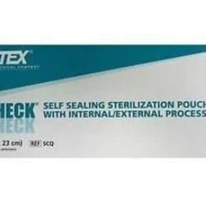 SPS Medical Supply Sterilization Pouch Duo-CheckÂ® Ethylene Oxide (EO) Gas / Steam 3-1/4 X 9 Inch White / Blue Self Seal Paper / Film