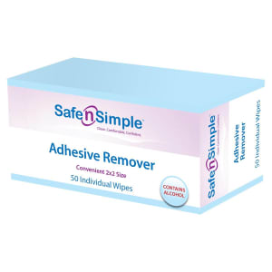 Safe N Simple Adhesive Remover, 2 x 2 Inch Wipe