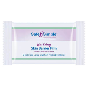 Safe N Simple No-Sting Skin Barrier Wipe, 5 x 7 Inch