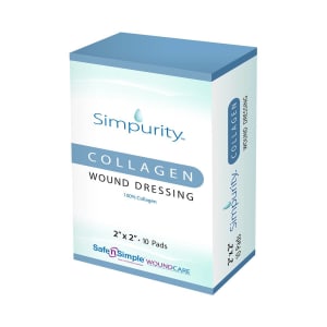 Safe N Simple Simpurityâ„¢ Collagen Dressing, 2 x 2 Inch