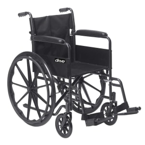 Drive DeVilbiss Healthcare driveâ„¢ Silver Sport 1 Wheelchair, 18-Inch Seat Width