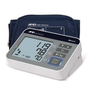 A&D Engineering Home Automatic Digital Blood Pressure Monitor AND Wide Cuff Nylon Cuff 22 to 42 cm Desk Model