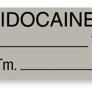 United Ad Label Drug Label UALâ„¢ Anesthesia Label Lidocaine EPI Strength_% Exp Dt Tm Gray 1/2 X 1-1/2 Inch